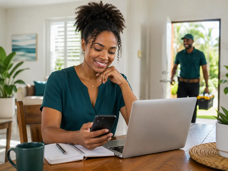Customer booking local help from a phone